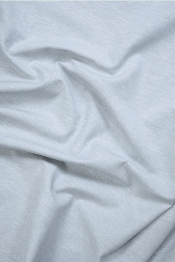 Len z bawełną i poliestrem szaro-błękitny