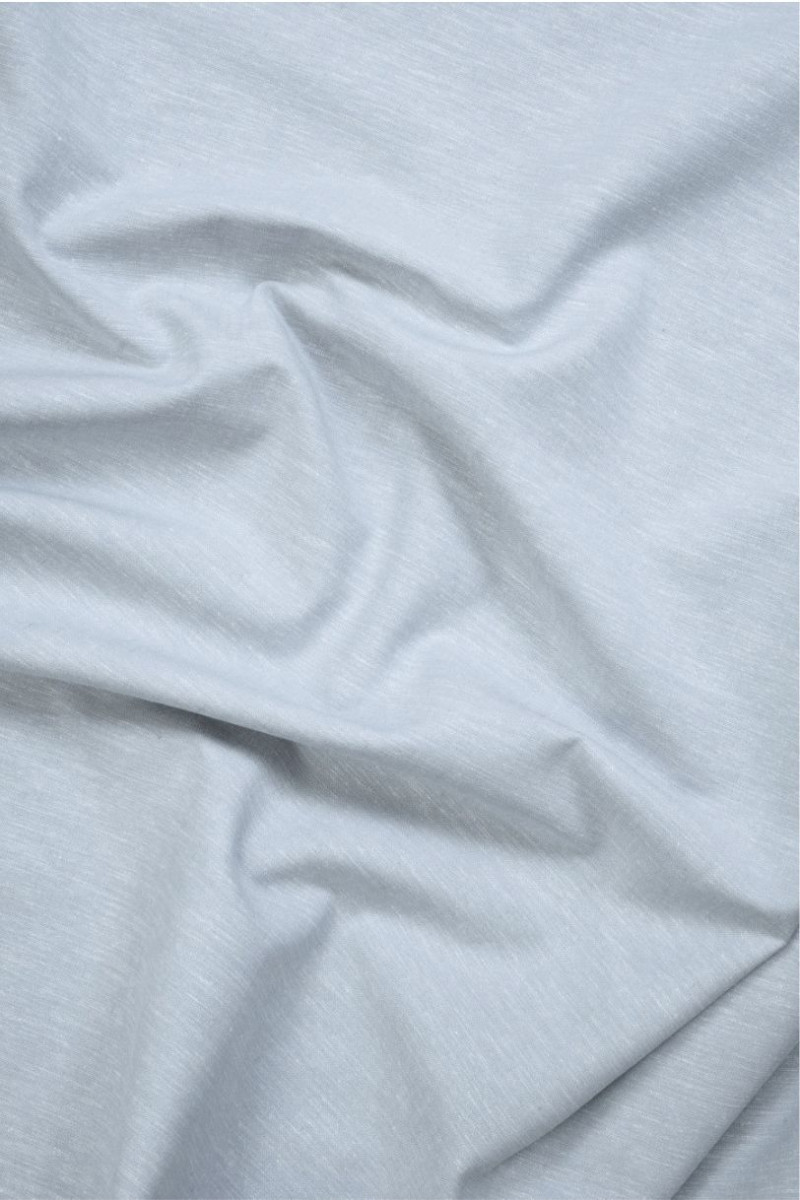 Len z bawełną i poliestrem szaro-błękitny