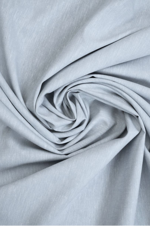 Hør med bomuld og polyester grå-blå