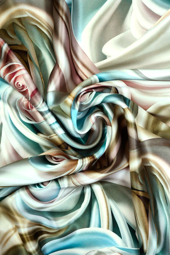 Satyna jedwabna pastelowe pąki róż