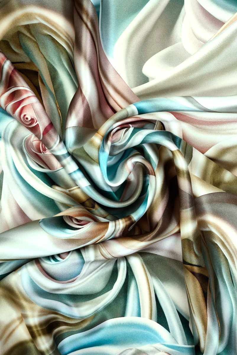 Satyna jedwabna pastelowe pąki róż