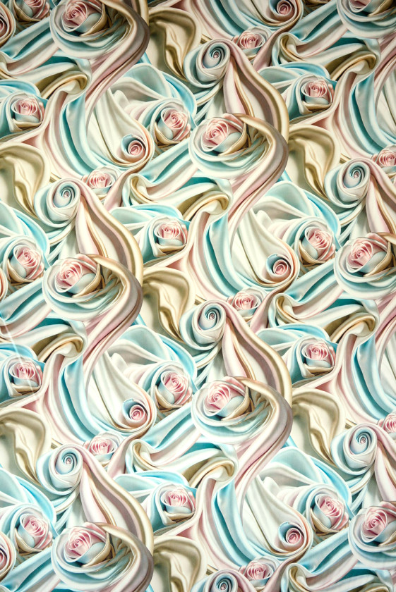 Satyna jedwabna pastelowe pąki róży