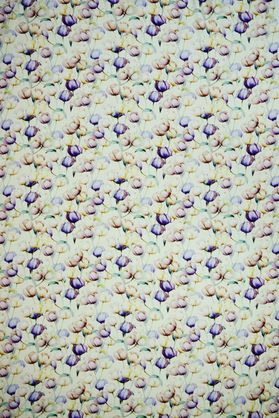 Krepa jedwabna w tulipany