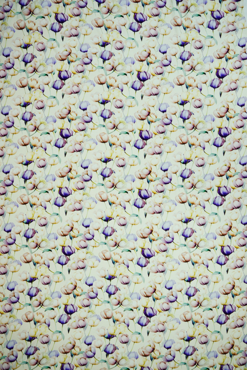 Krepa jedwabna w tulipany