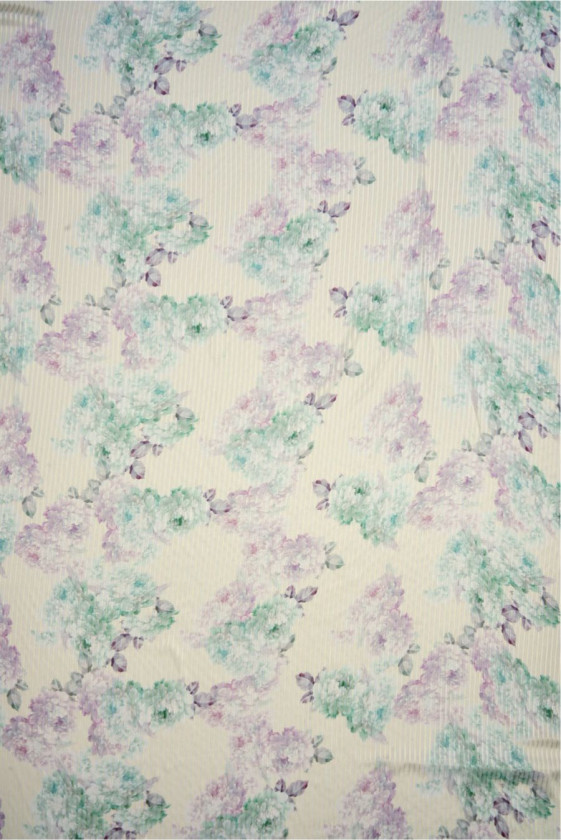 Jedwab devore masełkowy w kwiaty