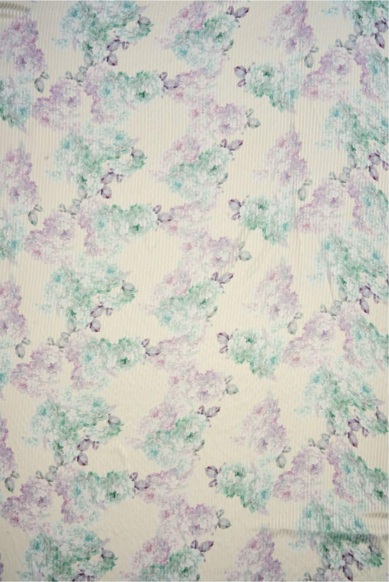 Jedwab devore masełkowy w kwiaty