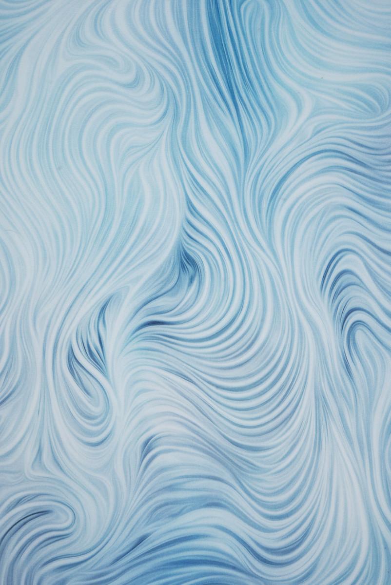 Muślin jedwabny niebieskie fale