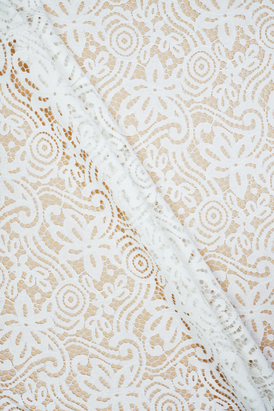 Koronka z bawełną śmietanowa