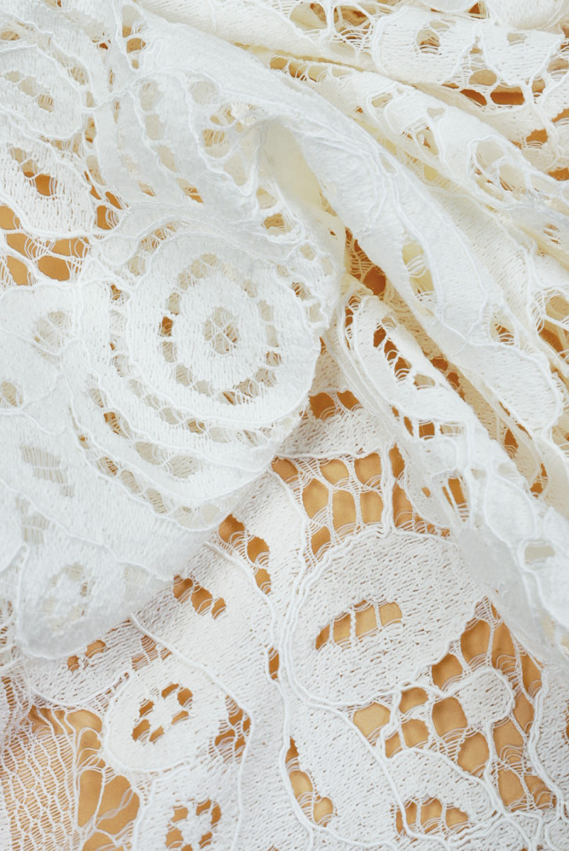 Koronka z bawełną śmietanowa