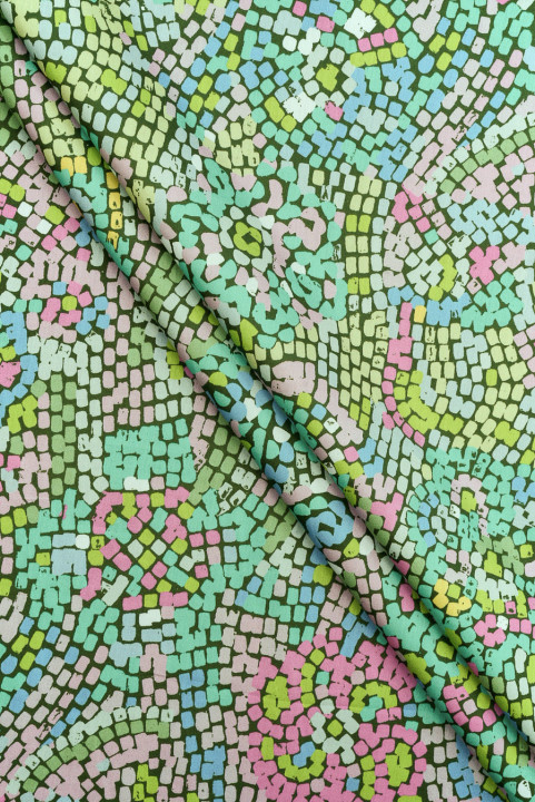Viscose fine mosaïque verte