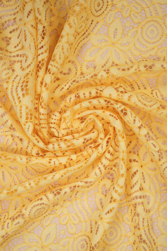 Koronka z bawełną żółta