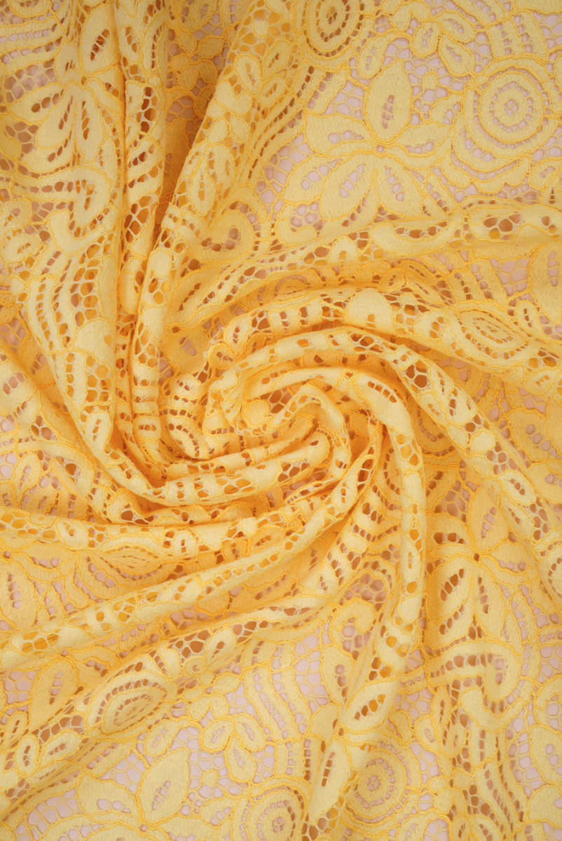 Koronka z bawełną żółta