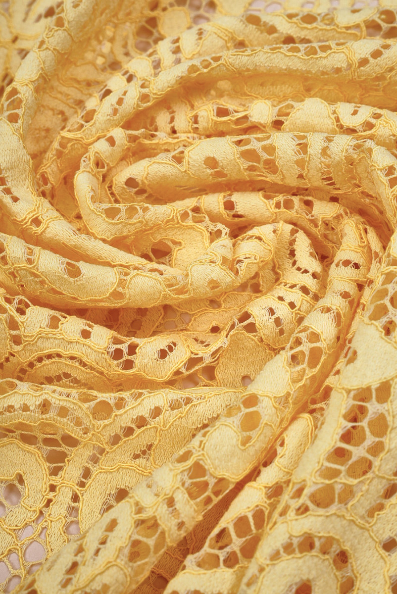 Koronka z bawełną żółta