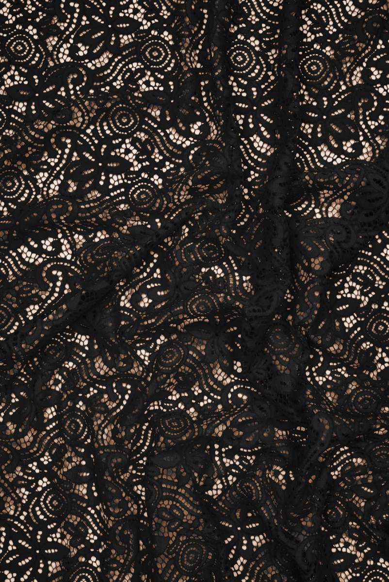 Koronka z bawełną czarna