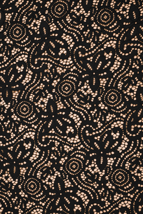 Koronka z bawełną czarna