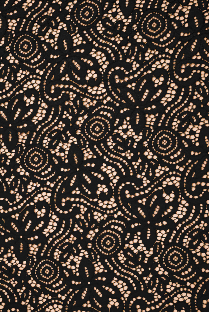 Koronka z bawełną czarna