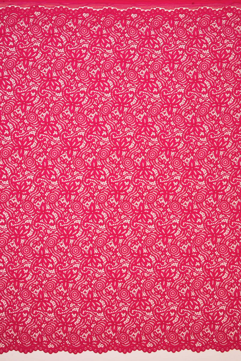 Koronka z bawełną różowa