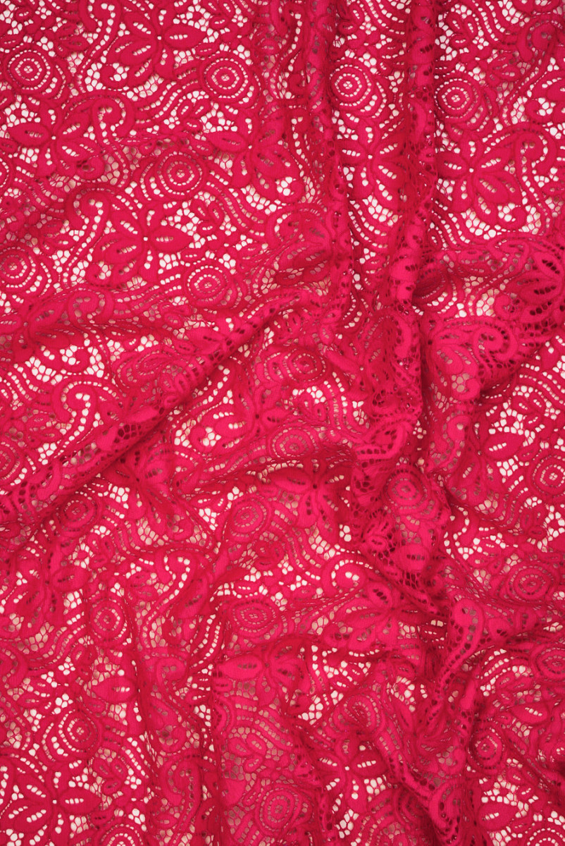 Koronka z bawełną różowa