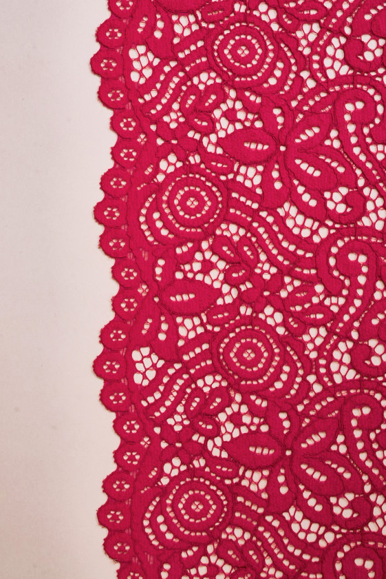 Koronka z bawełną różowa