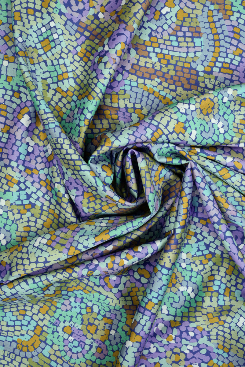 Wiskoza drobna fioletowa mozaika