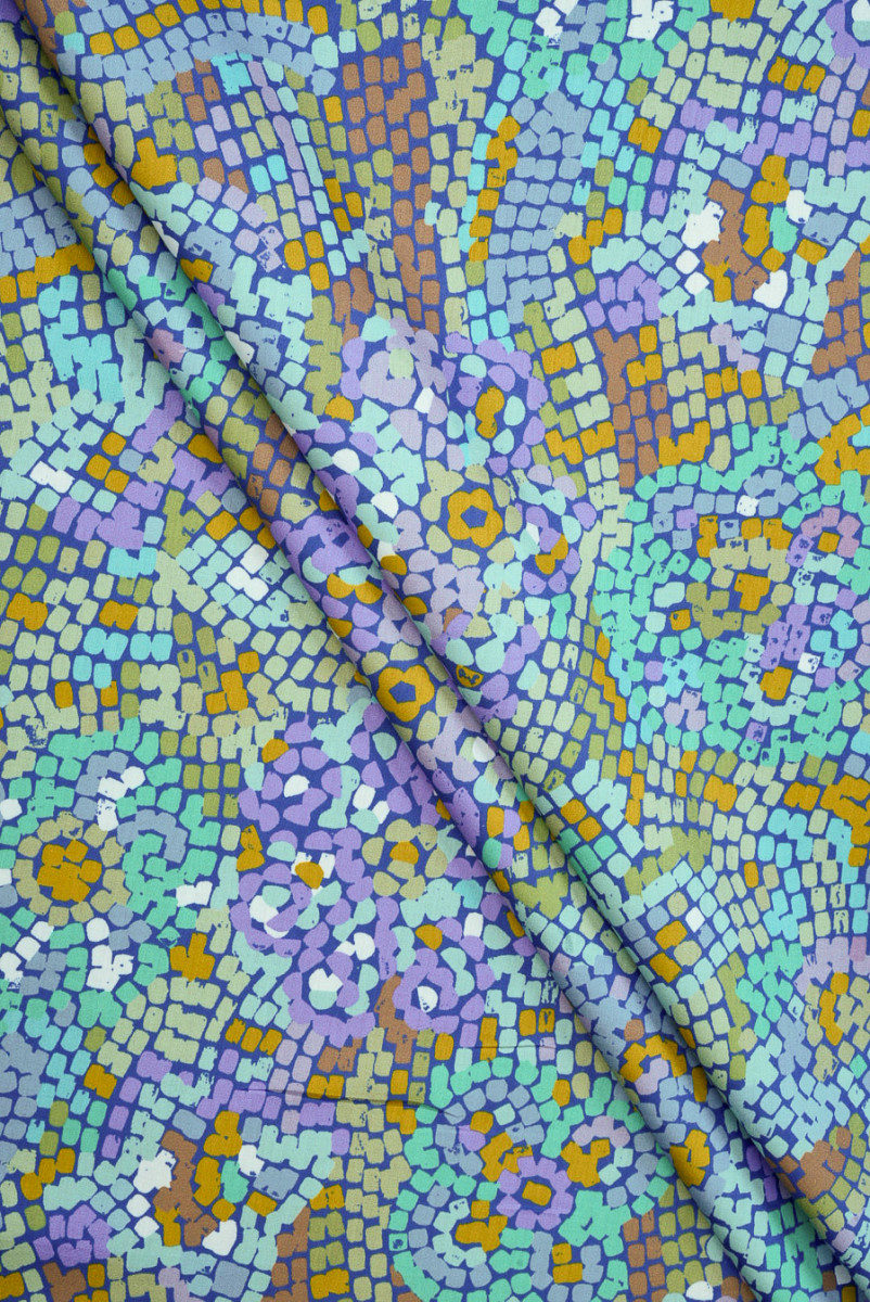 Wiskoza drobna fioletowa mozaika