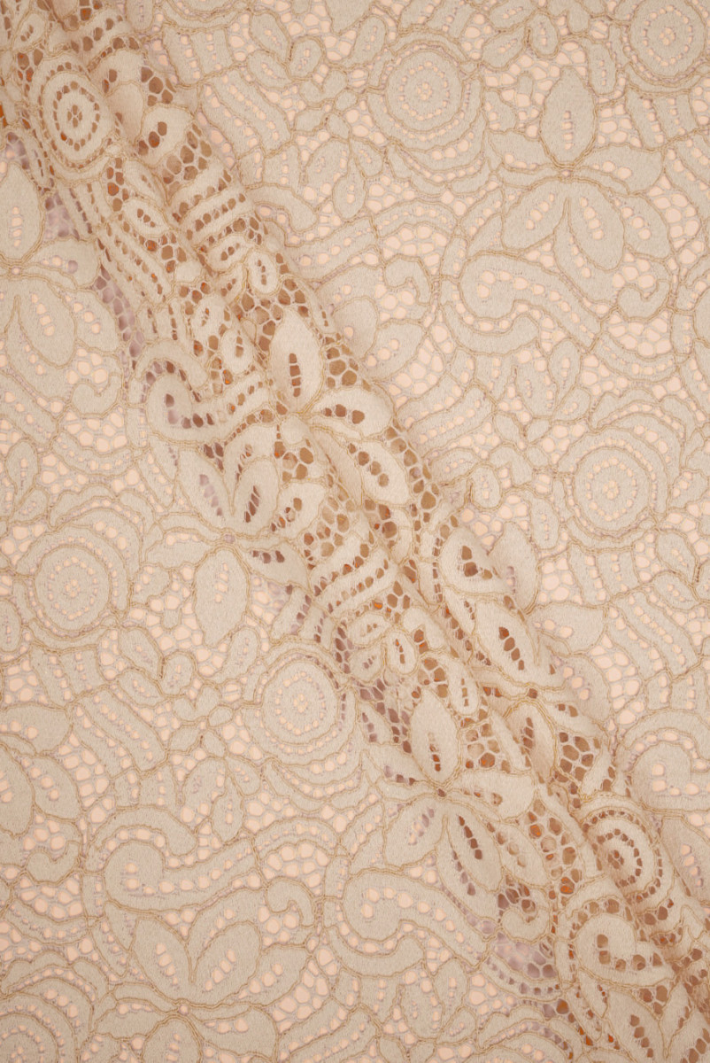 Koronka z bawełną beżowa