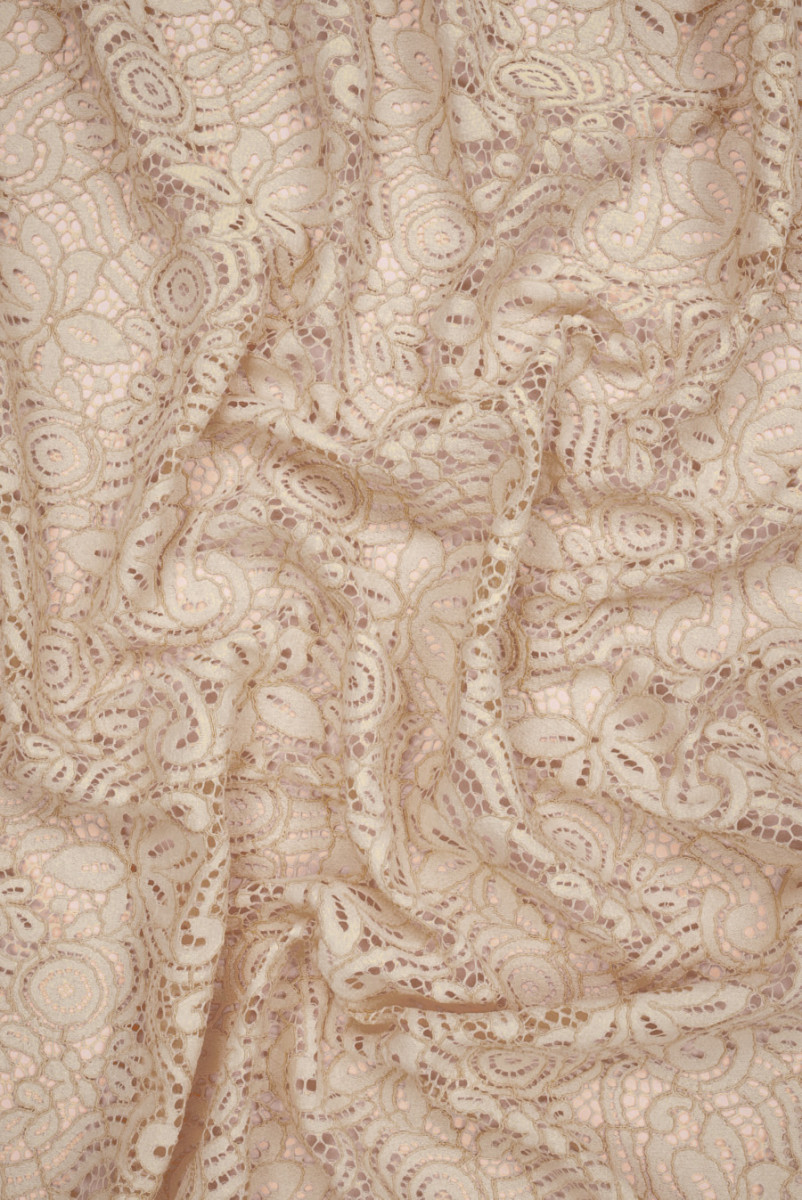 Kant met katoen beige