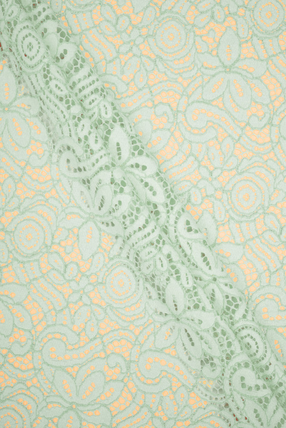 Koronka z bawełną miętowa