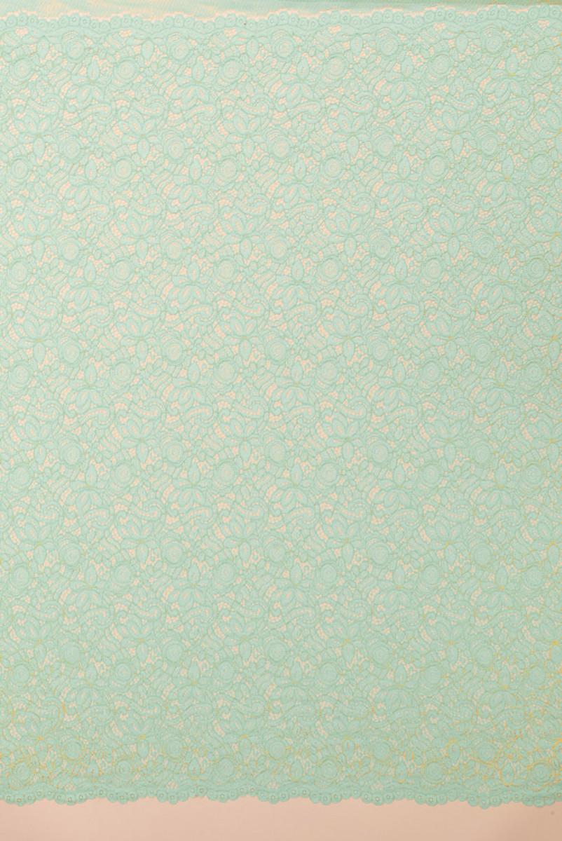 Koronka z bawełną miętowa