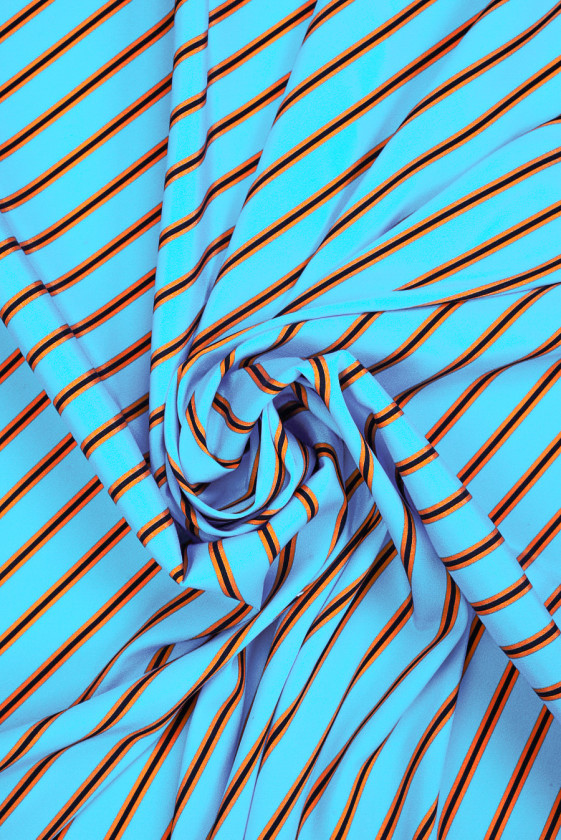 Krepa jedwabna w paski