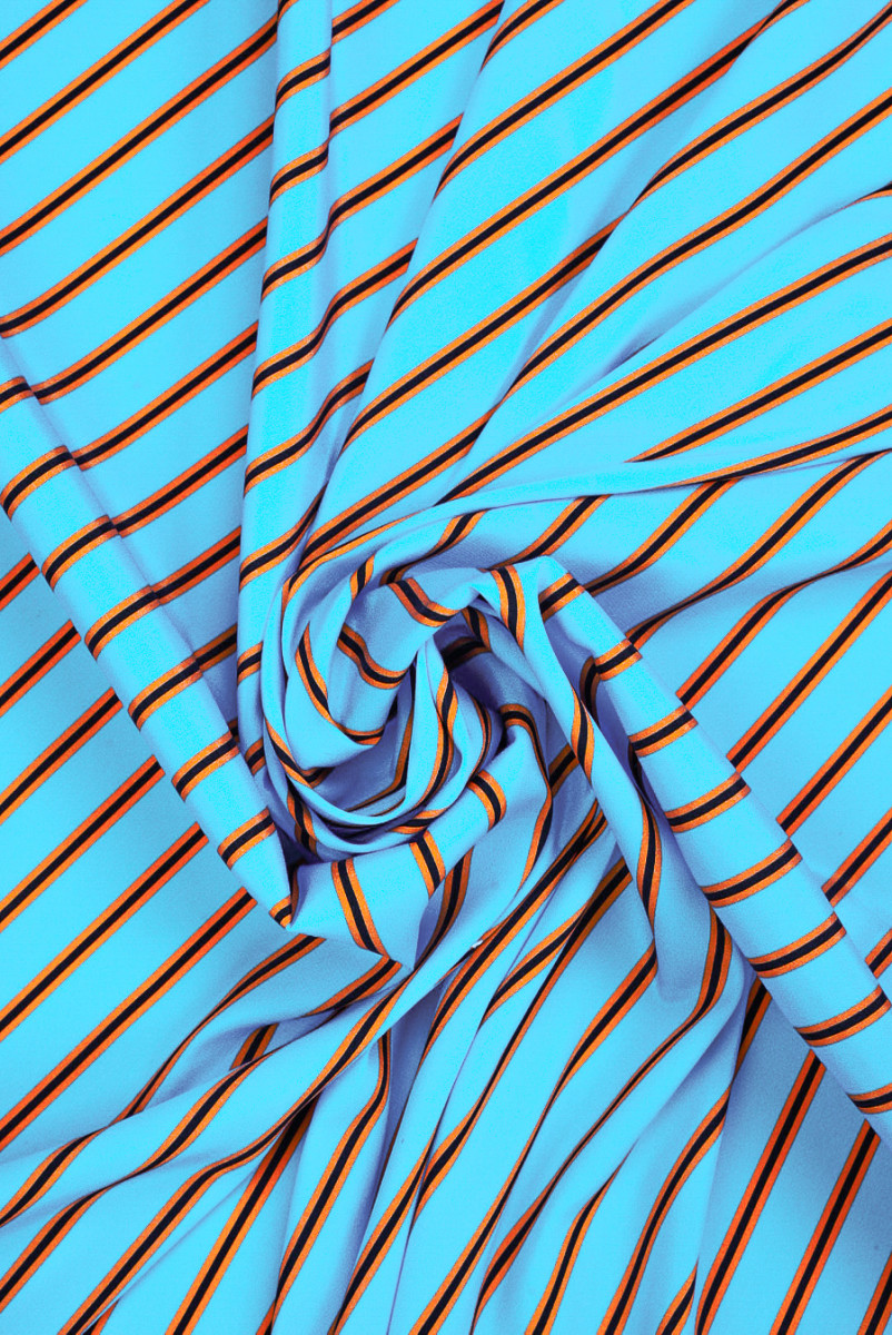 Krepa jedwabna w paski