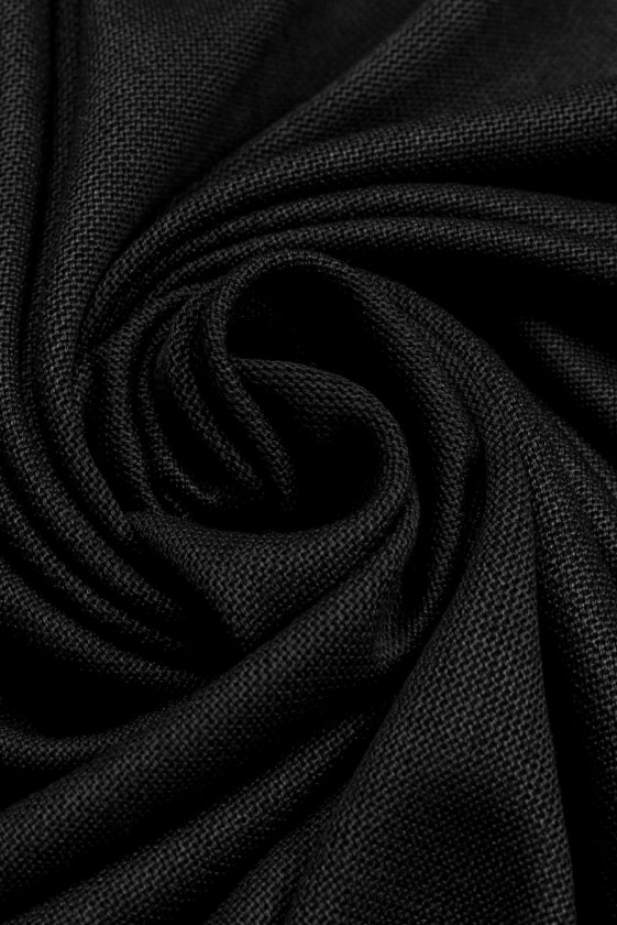 Dzianina lniana czarna