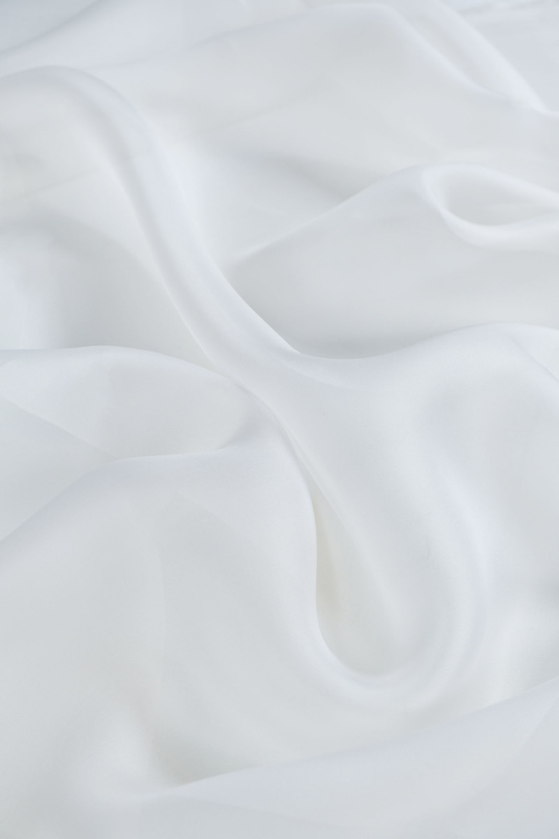 Organza jedwabna biała KUPON 180cm