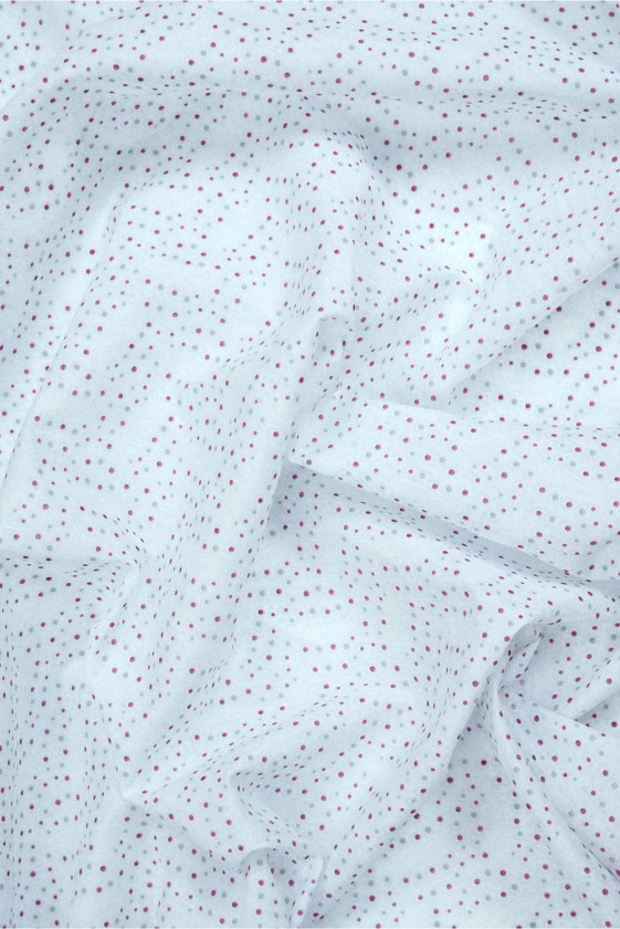 Batyst jedwabno-bawełniany w kropeczki