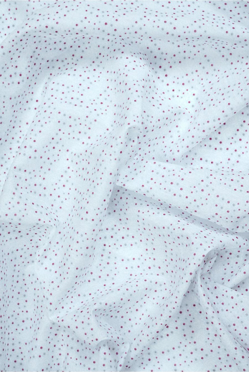 Batyst jedwabno-bawełniany w kropeczki