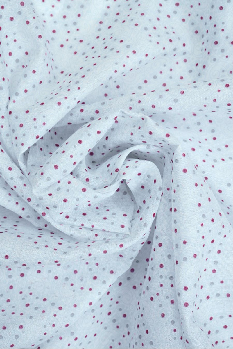 Batyst jedwabno-bawełniany w kropeczki