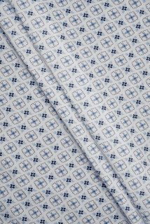 Batiste de bumbac geometrie bleu