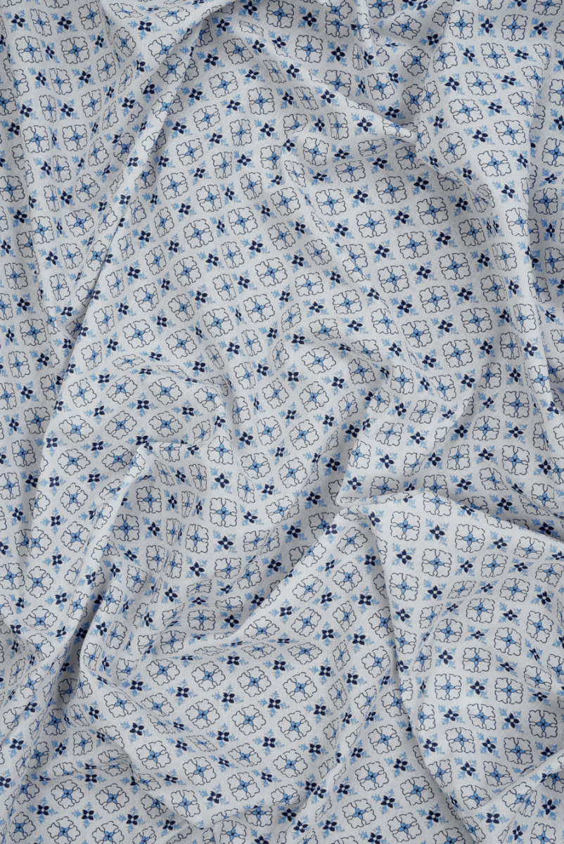 Batyst bawełniany błękitna geometria