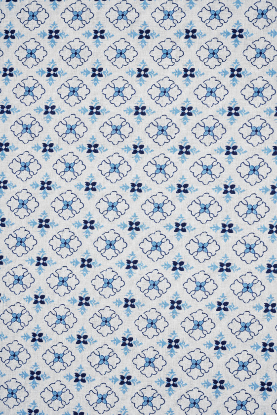 Batyst bawełniany błękitna geometria