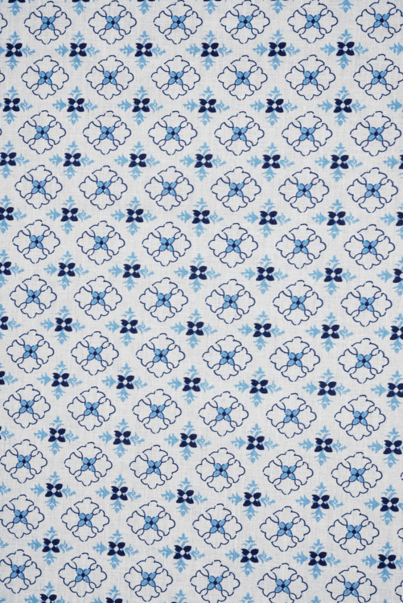 Batyst bawełniany błękitna geometria