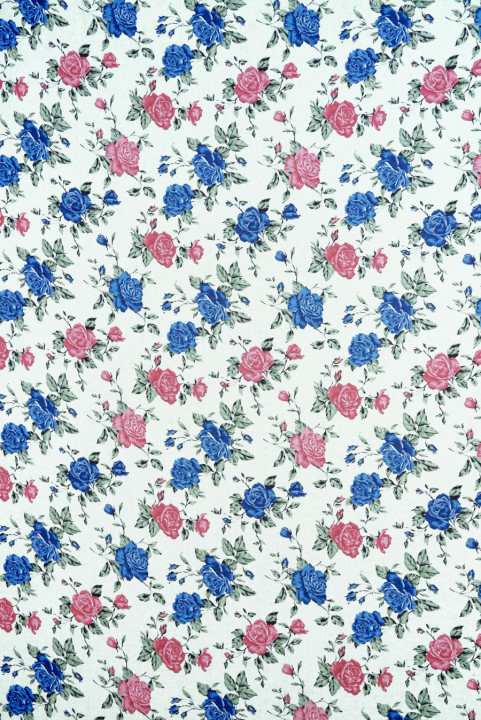 Lin écru à motifs de roses