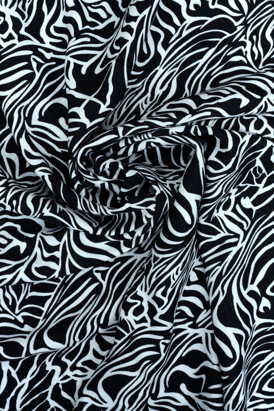 Wiskoza z lnem czarno-biała abstrakcja