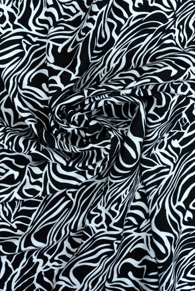 Wiskoza z lnem czarno-biała abstrakcja