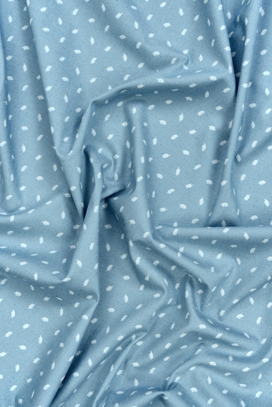 Bawełna koszulowa błękitna w piórka