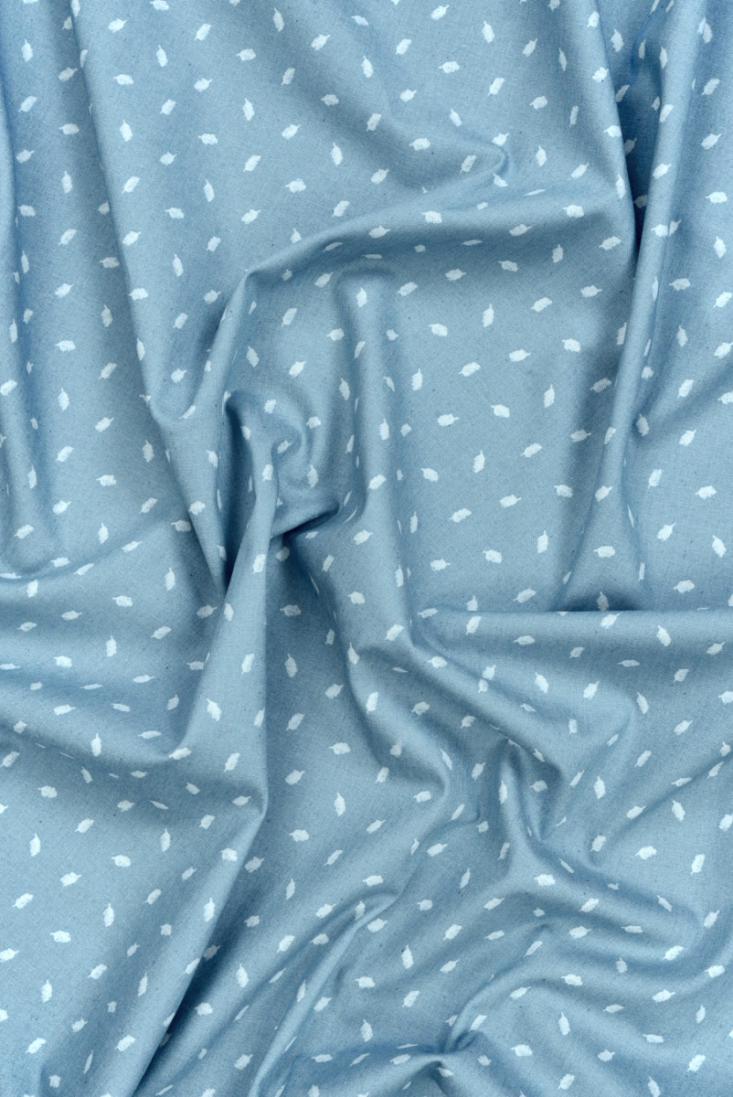 Bawełna koszulowa błękitna w piórka