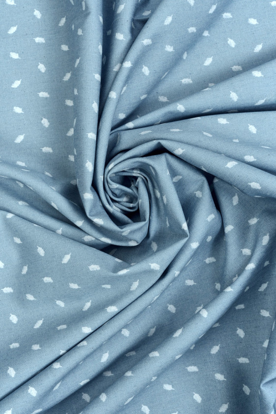 Bawełna koszulowa błękitna w piórka