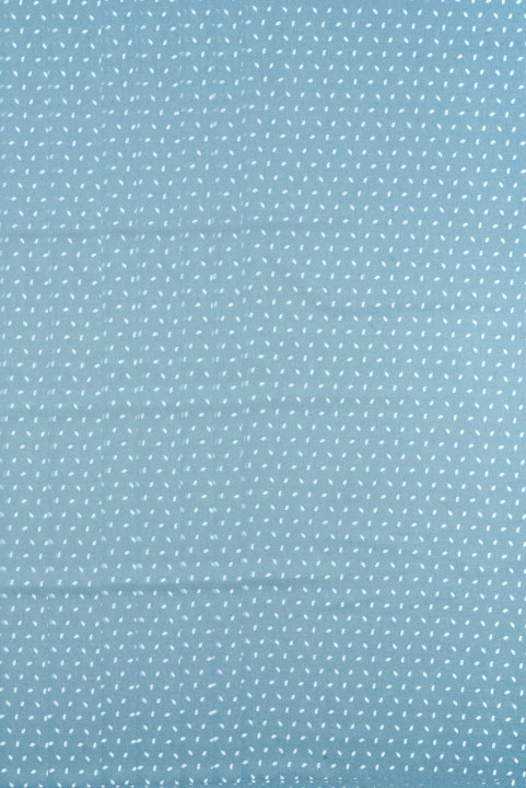 Coton chemisier bleu à plumes