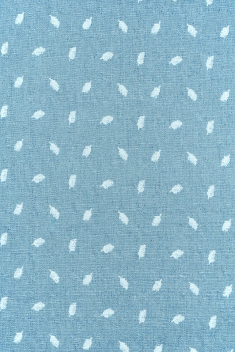 Coton chemisier bleu à plumes