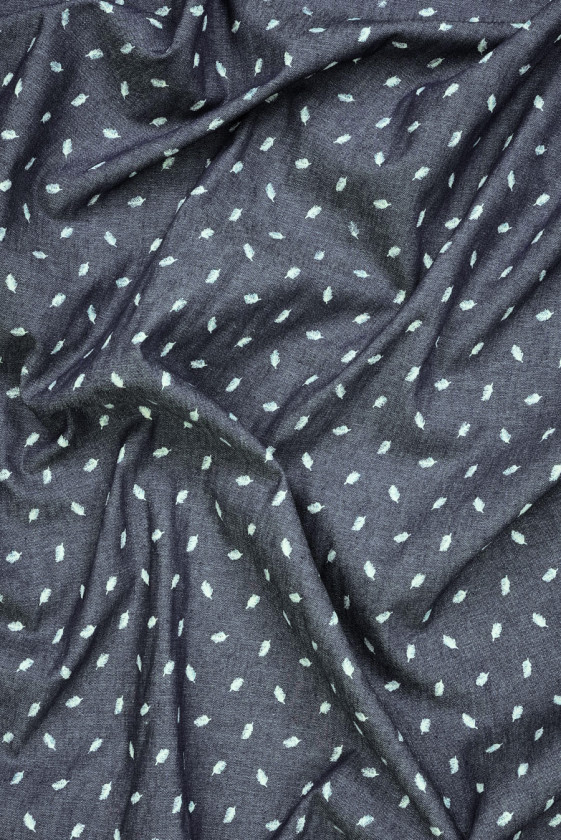 Bawełna koszulowa granatowa w piórka