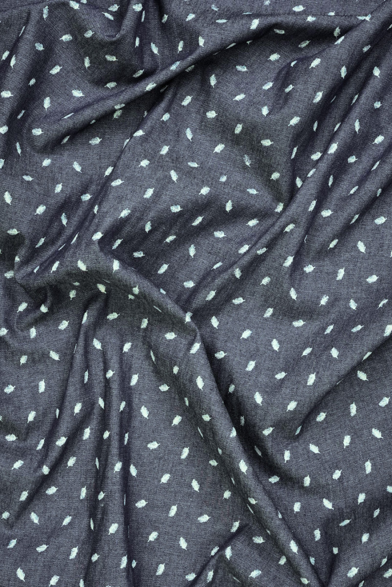 Bawełna koszulowa granatowa w piórka